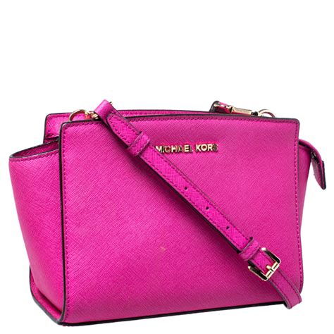 michael kors hot pink crossbody bag|michael kors umhängetasche klein.